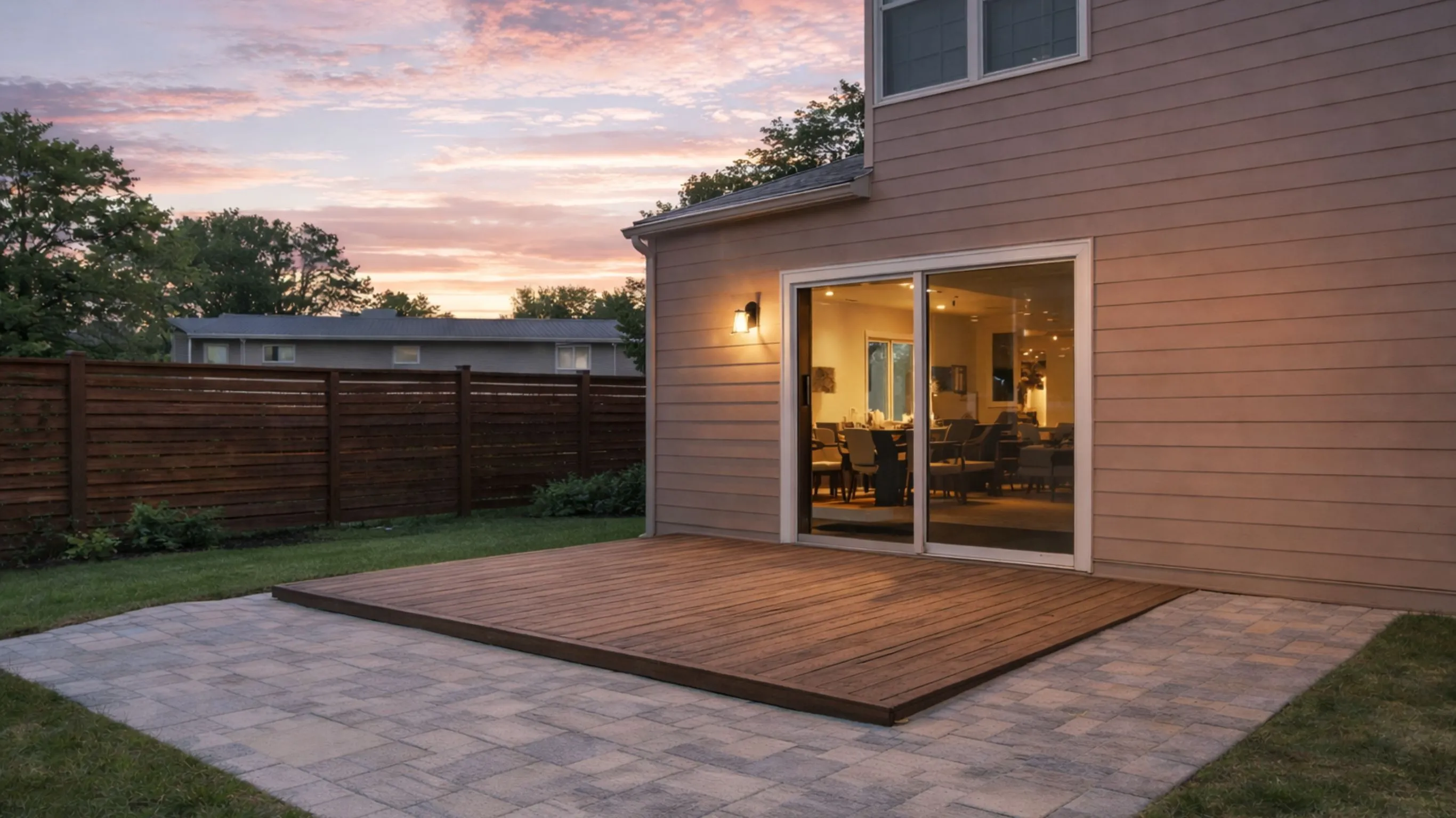 Wooden deck base in Los Angeles before the bioclimatic pergola installation by Dream Patios LA.