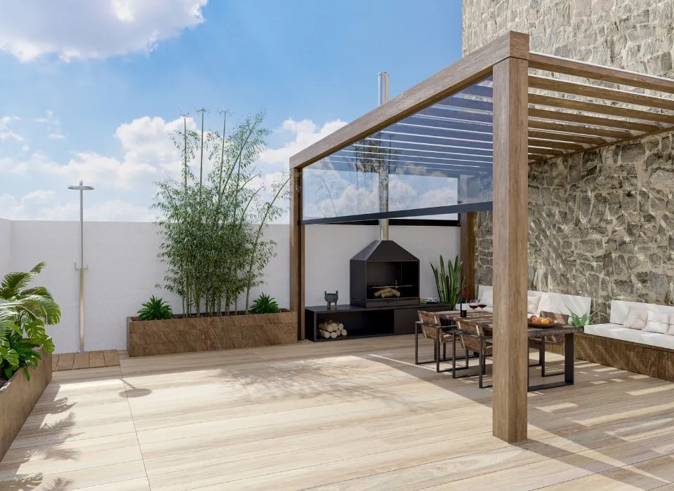 High-end custom outdoor kitchen featuring a professional BBQ island and premium stone countertops in Los Angeles by Dream Patios LA.