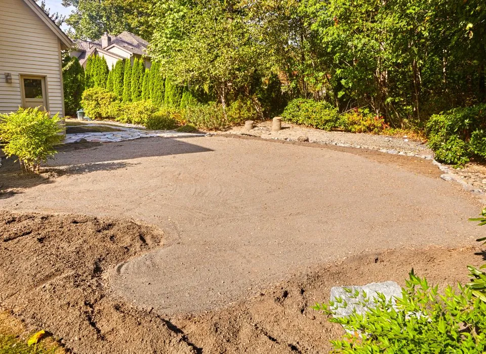 Finished luxury front porch and driveway upgrade featuring premium grey pavers and modern hardscaping in Los Angeles by Dream Patios LA.